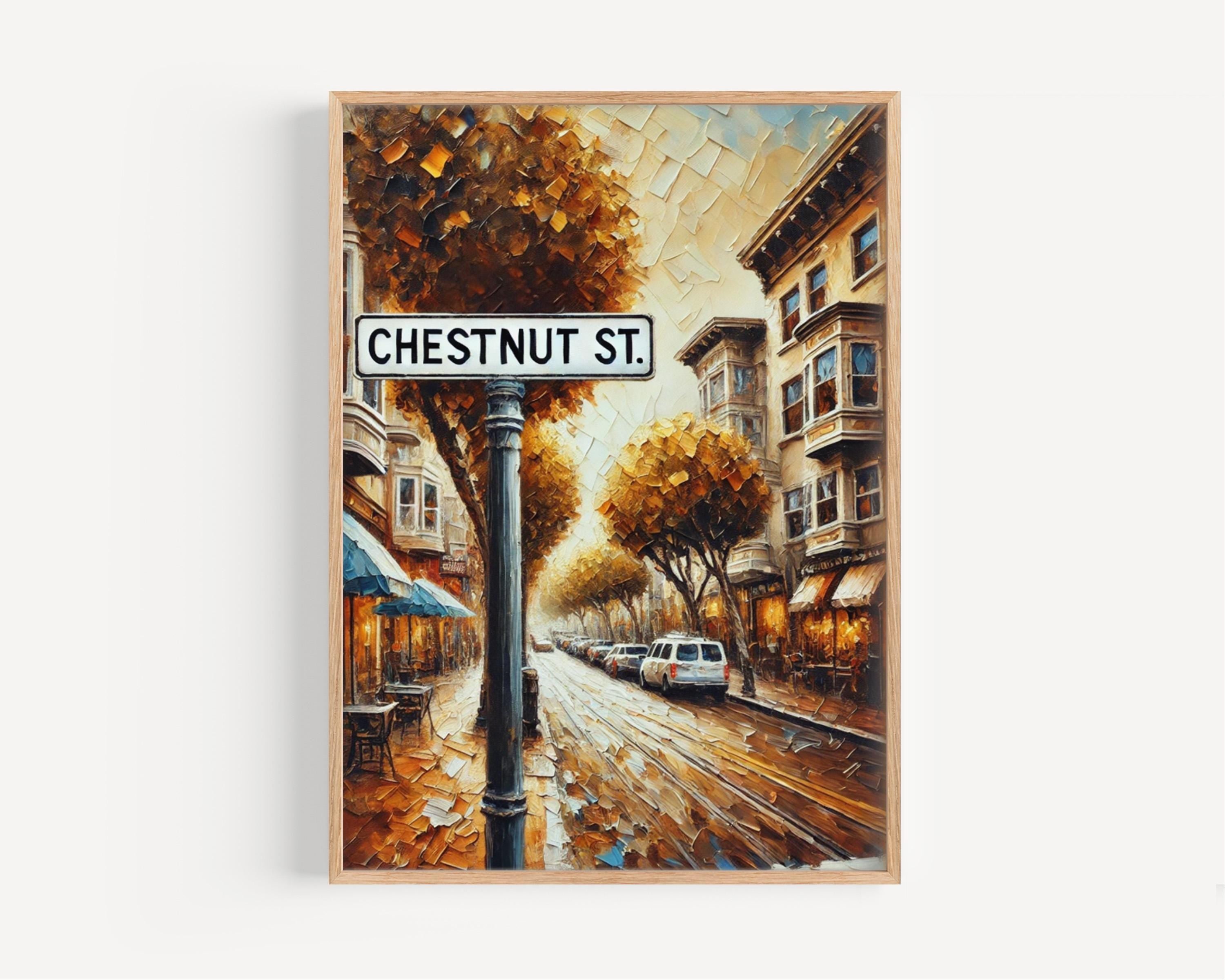 Chestnut Street Wall Art - San Francisco Travel Print, California Home Decor, Housewarming Gift, Stylish Urban Poster