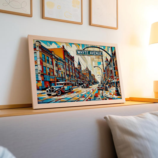 Whyte Avenue Wall Art Edmonton Print Alberta Travel Poster Housewarming Gift Alberta Art Decor