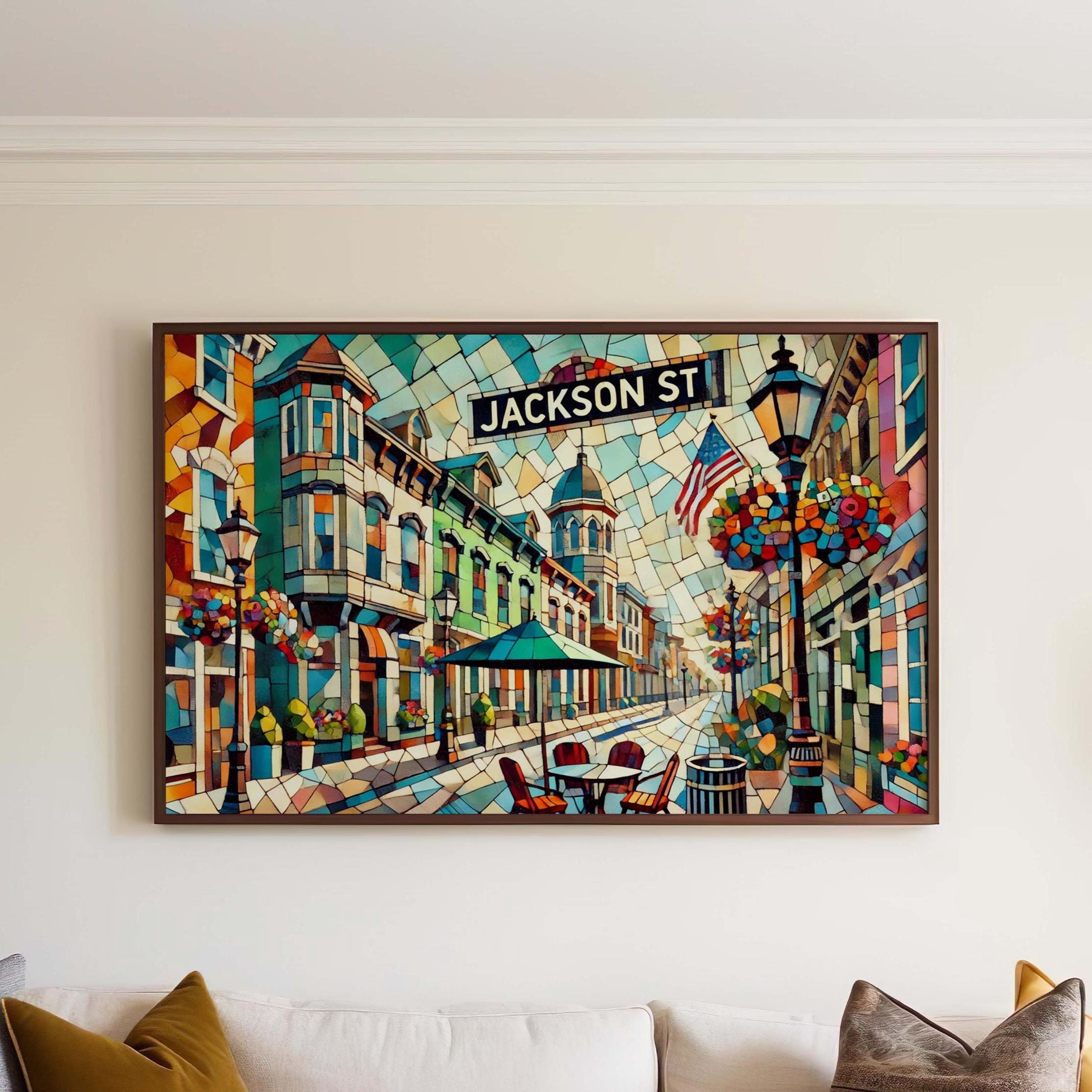 Jackson St Print - Cape May, New Jersey, USA