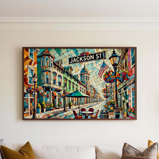 Jackson St Print Cape May Wall Art Travel Poster New Jersey Gift Housewarming Decor NJ Beach Town Map