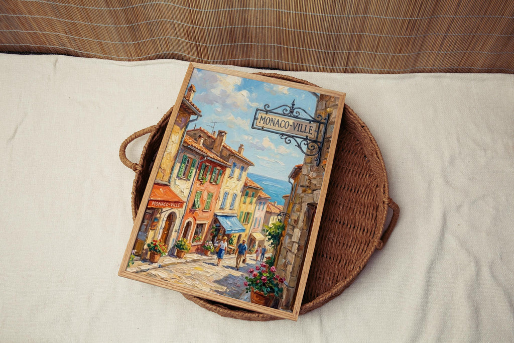 Monaco-Ville Wall Art Print: Historic Old Town Monaco Travel Poster