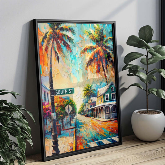 South St Print South Street Wall Art Key West Florida Travel Poster Housewarming Gift FL Artwork Travel Print