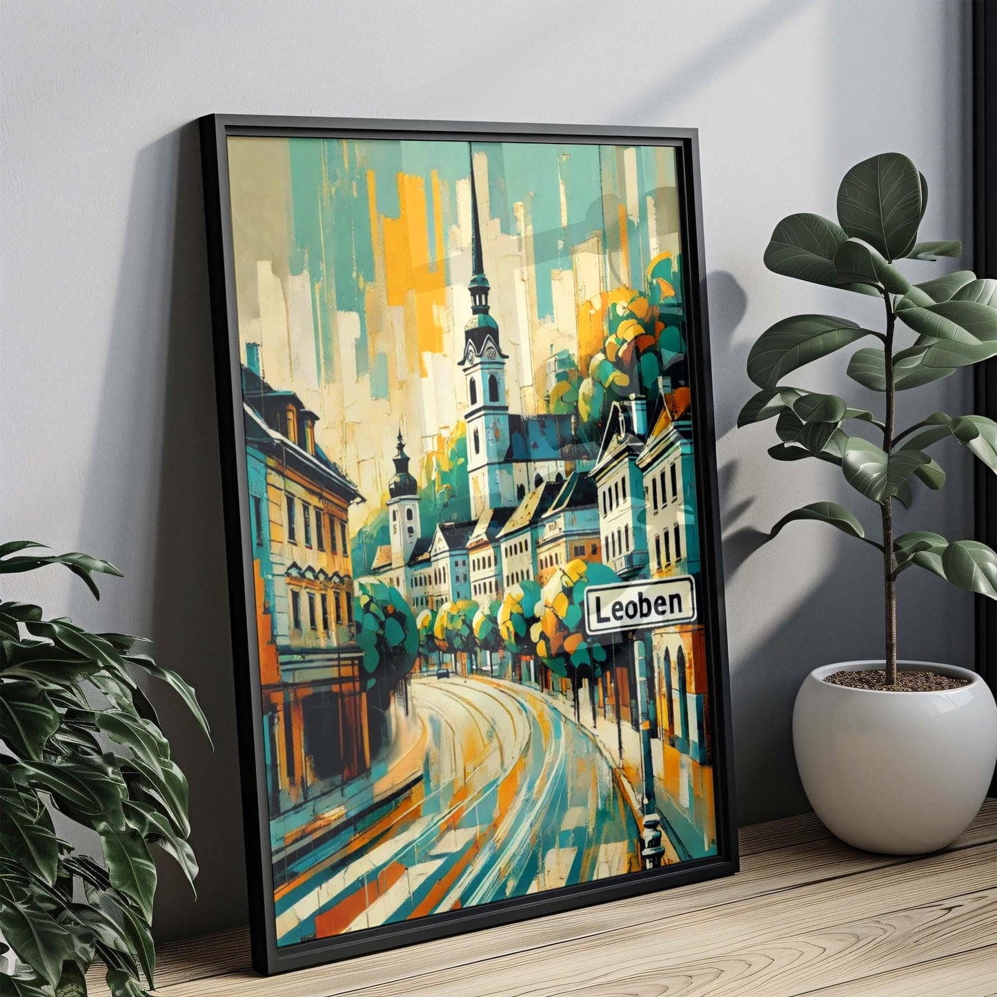 Leoben Art Wall Decor, Austria City Gift, Travel Print & Poster, European Artwork, Housewarming Present, Leoben Travel Wall Art