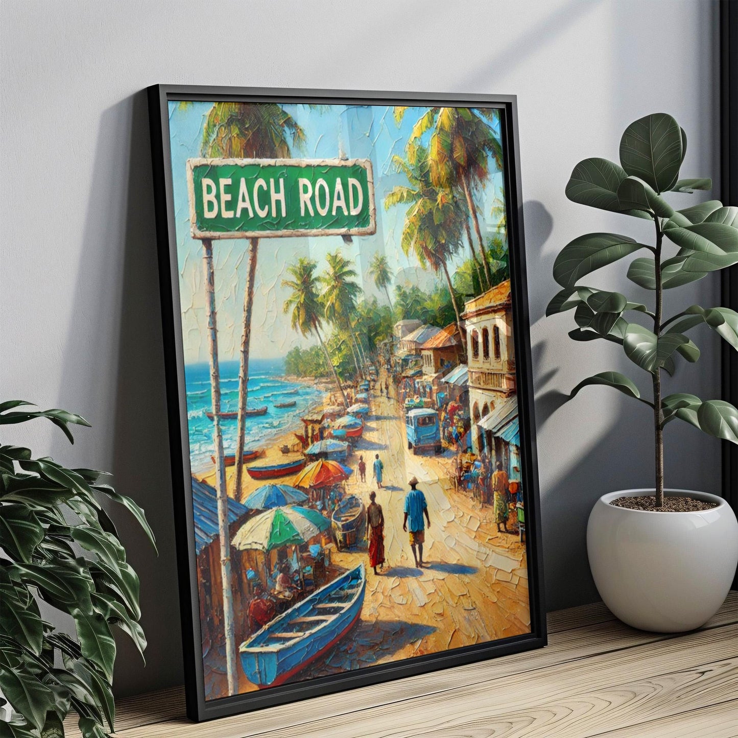 Beach Road Wall Art, Bissau Print, Guinea-Bissau Coastal Scene, Travel Poster, City Street Sign, Home Décor, Personalized Gift