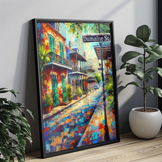 New Orleans Dumaine St Wall Art - Louisiana Travel Print & New Orleans Gift, Housewarming Poster, Unique NOLA Decor