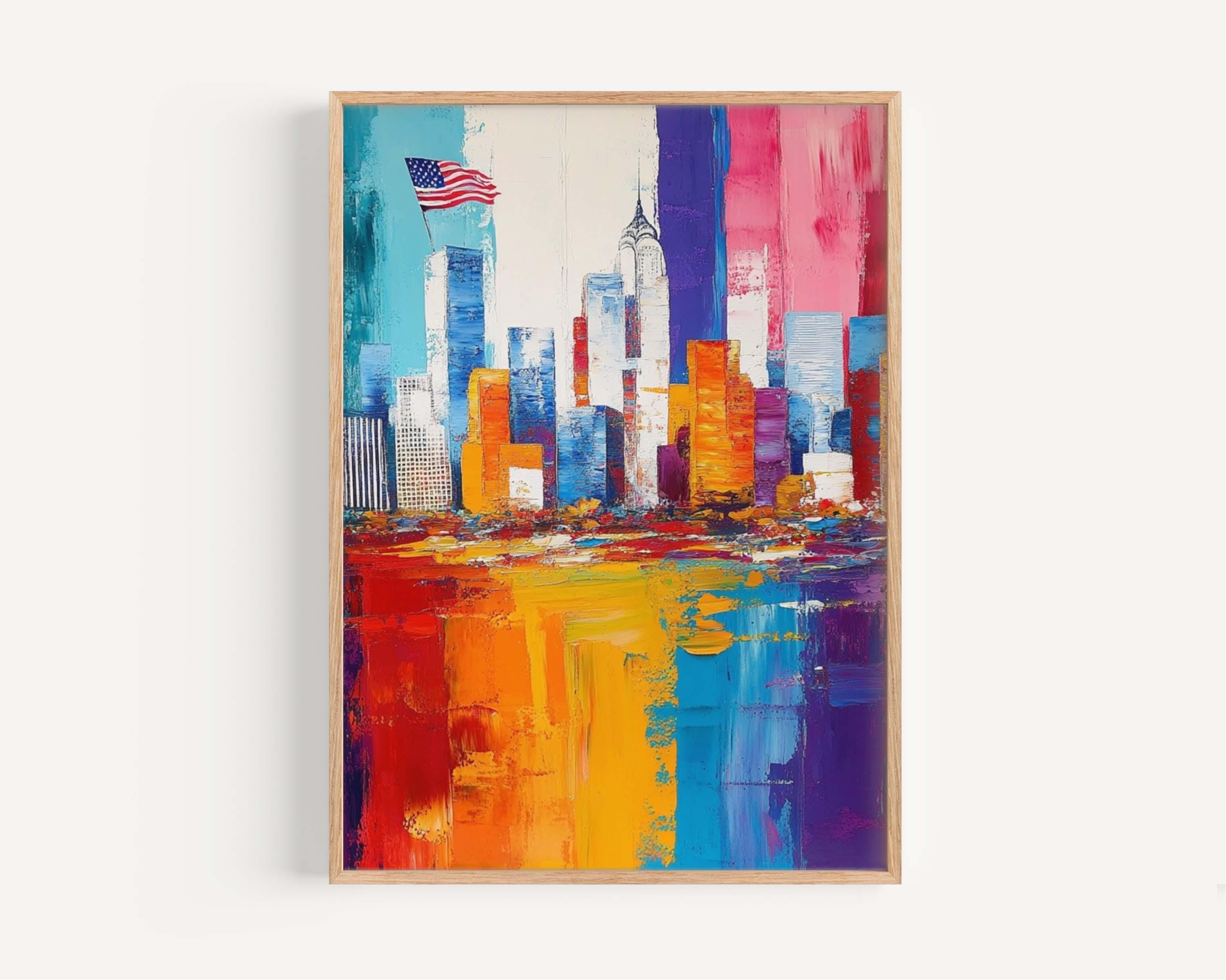 City Skyline Wall Art Patriotic - United States