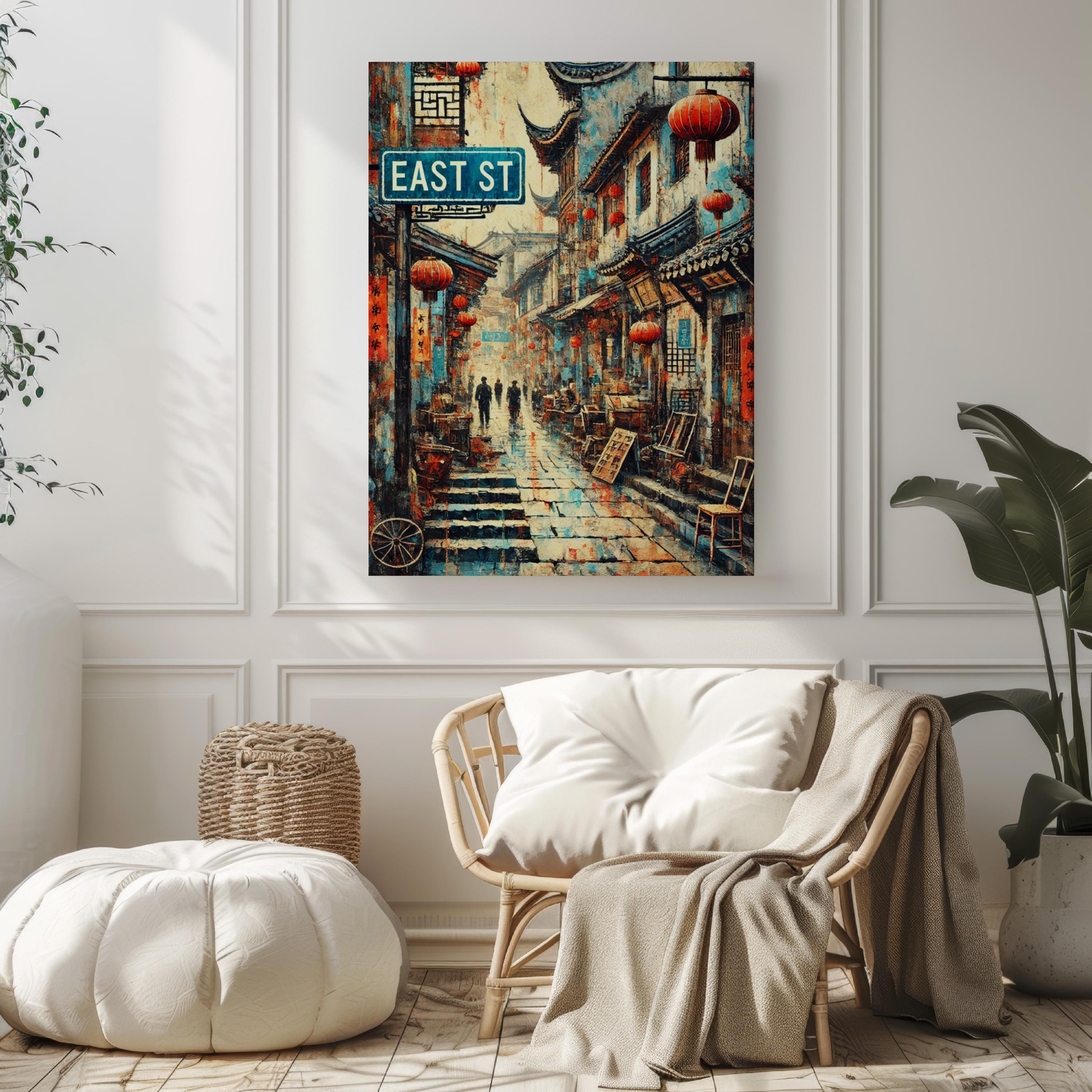 China East St Wall Art Print, Xi’an Travel Poster, Unique China Artwork, Housewarming & Gift Decor, Asian Cityscape Wall Hanging