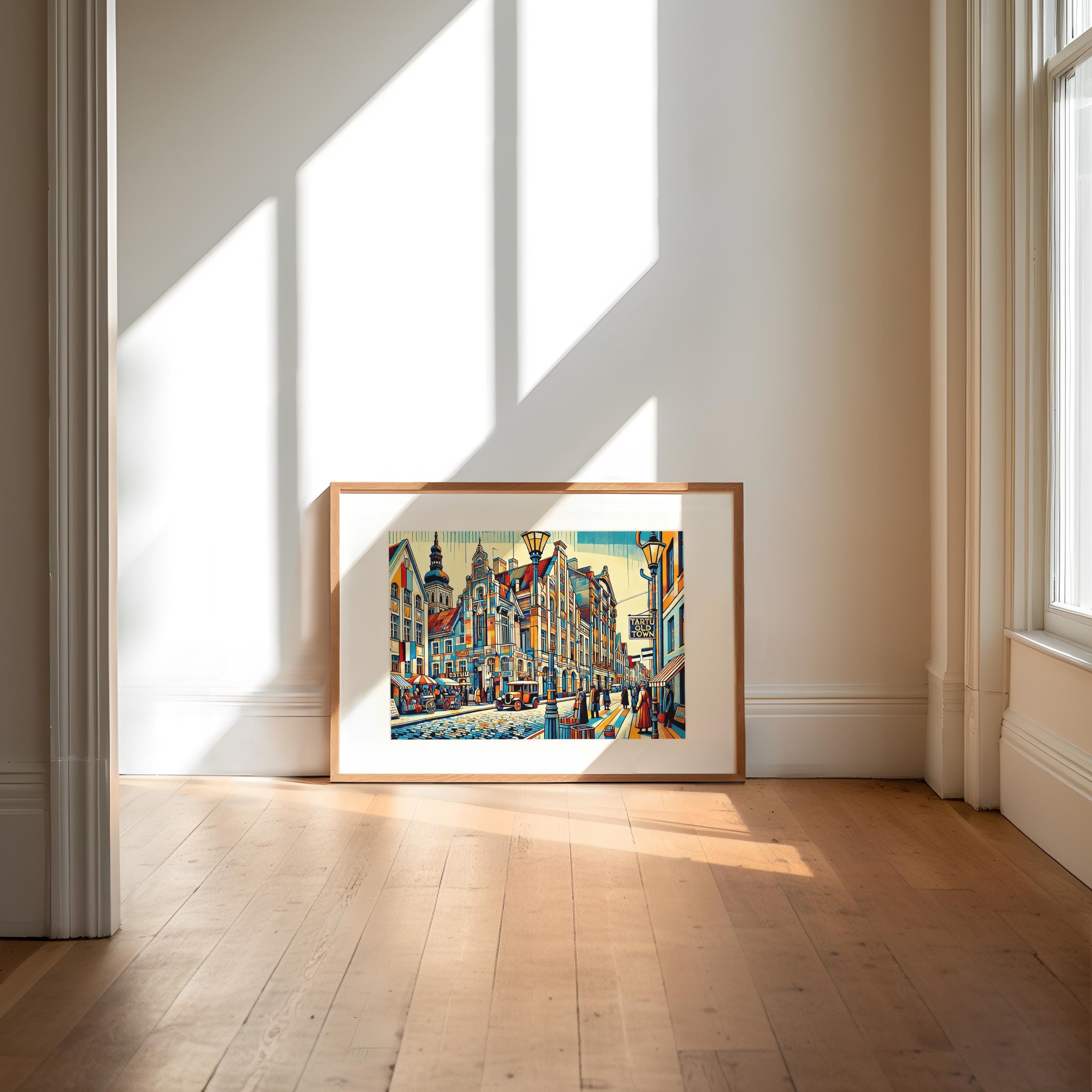 Tartu Old Town Vintage Print - Tartu, Estonia
