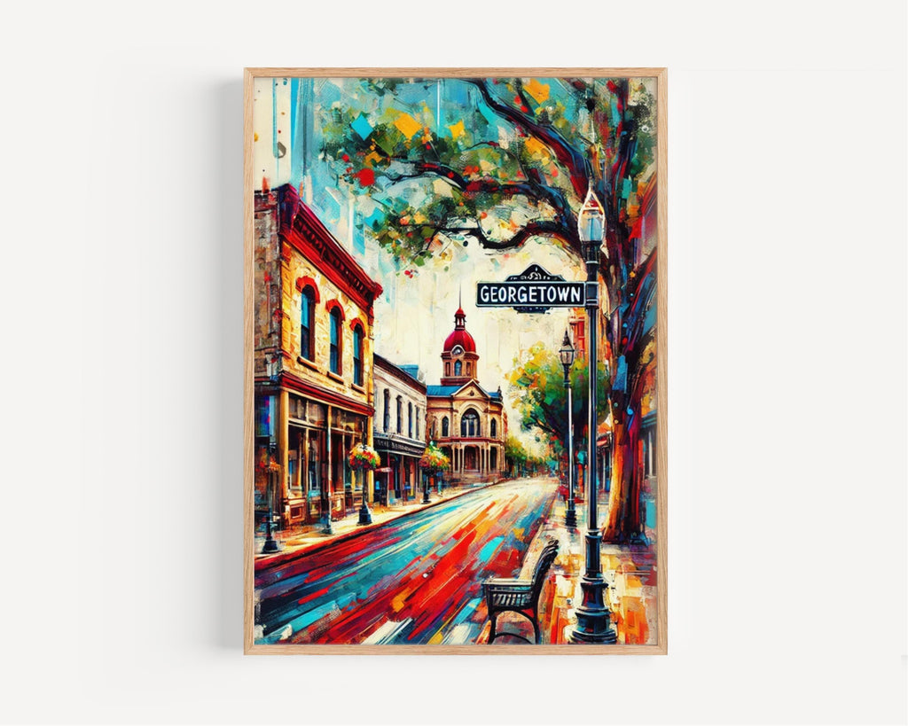 Georgetown Wall Art Vintage - Georgetown, Texas, USA