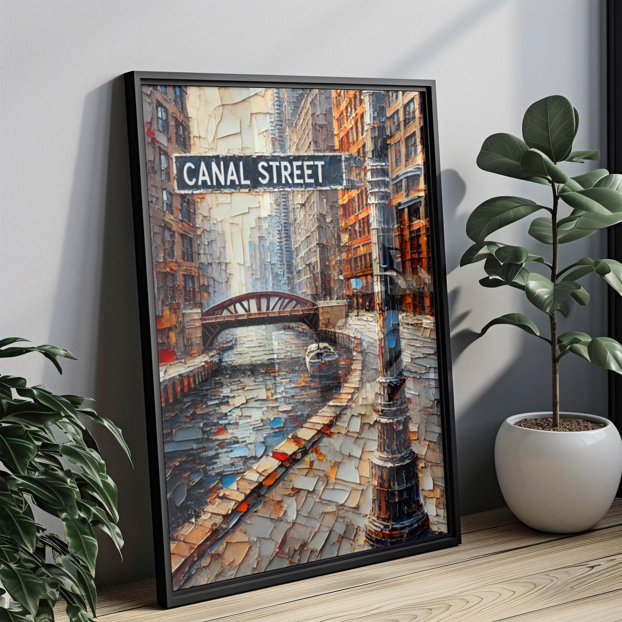 Canal Street Wall Art Chicago Print Illinois Artwork Travel Poster Personalized Gift Urban Cityscape Decor