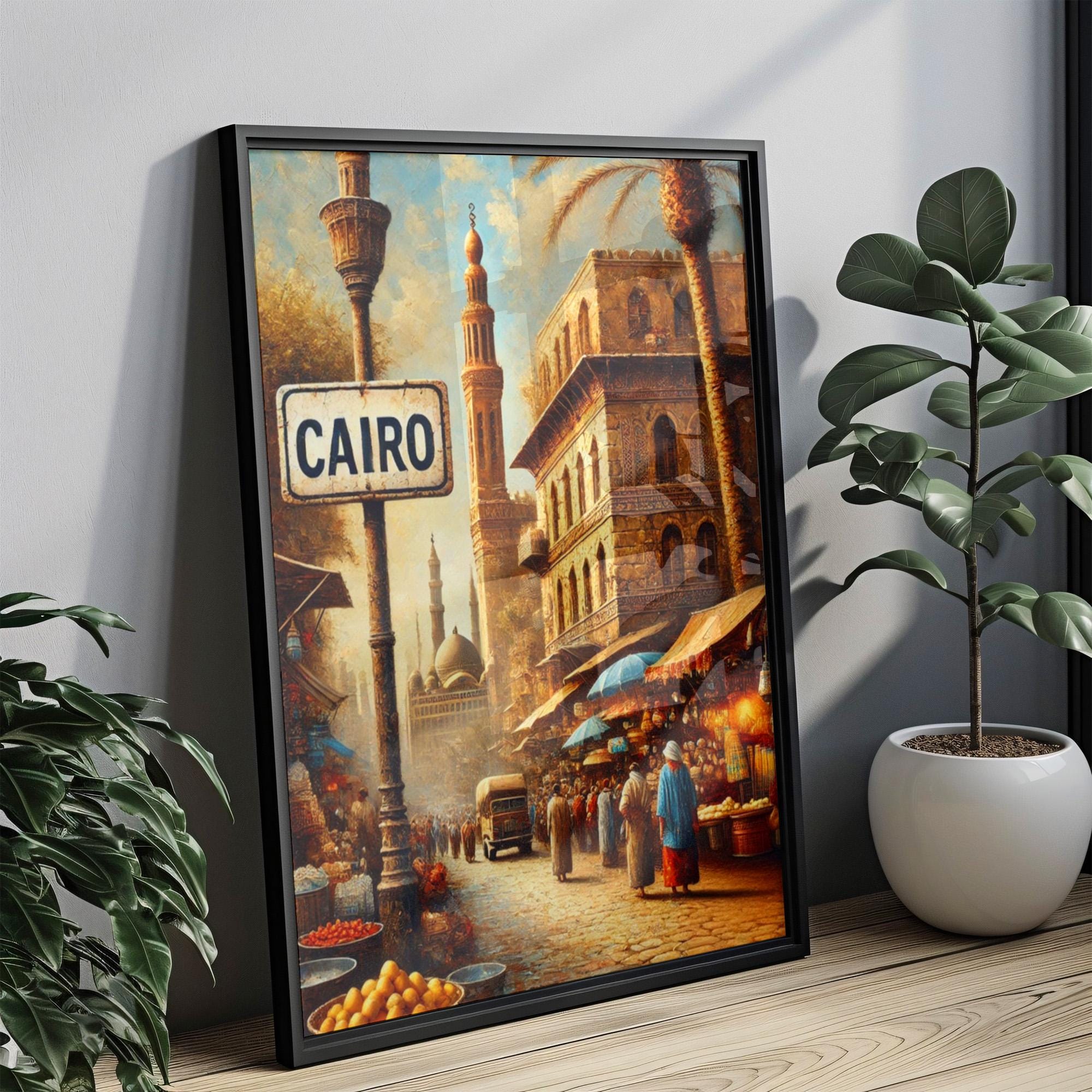 African Egypt Cairo Wall Art Print – Modern Travel Poster & Unique Decor, Housewarming Gift, Stylish African Souvenir Wall Hanging