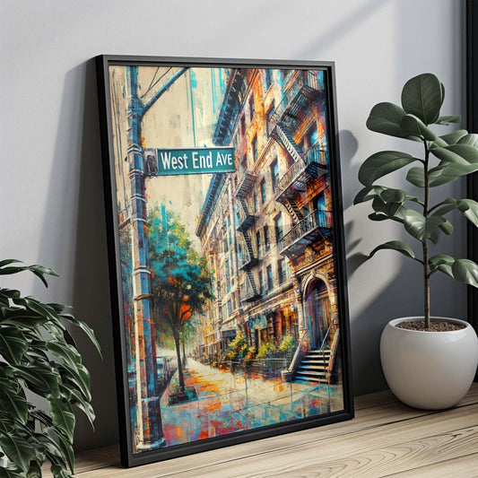 West End Ave Print - Manhattan Wall Art, NYC Travel Poster, New York City Artwork, Housewarming Gift, Urban Home Decor, West End Avenue Map