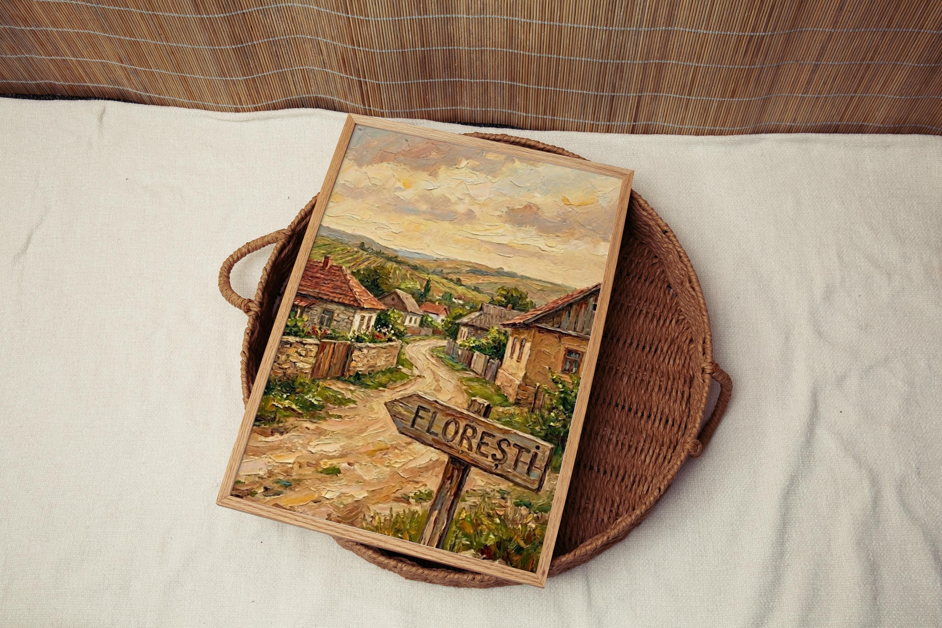 Florești Street Sign Art Print: Transylvania Romania Travel Poster Decor