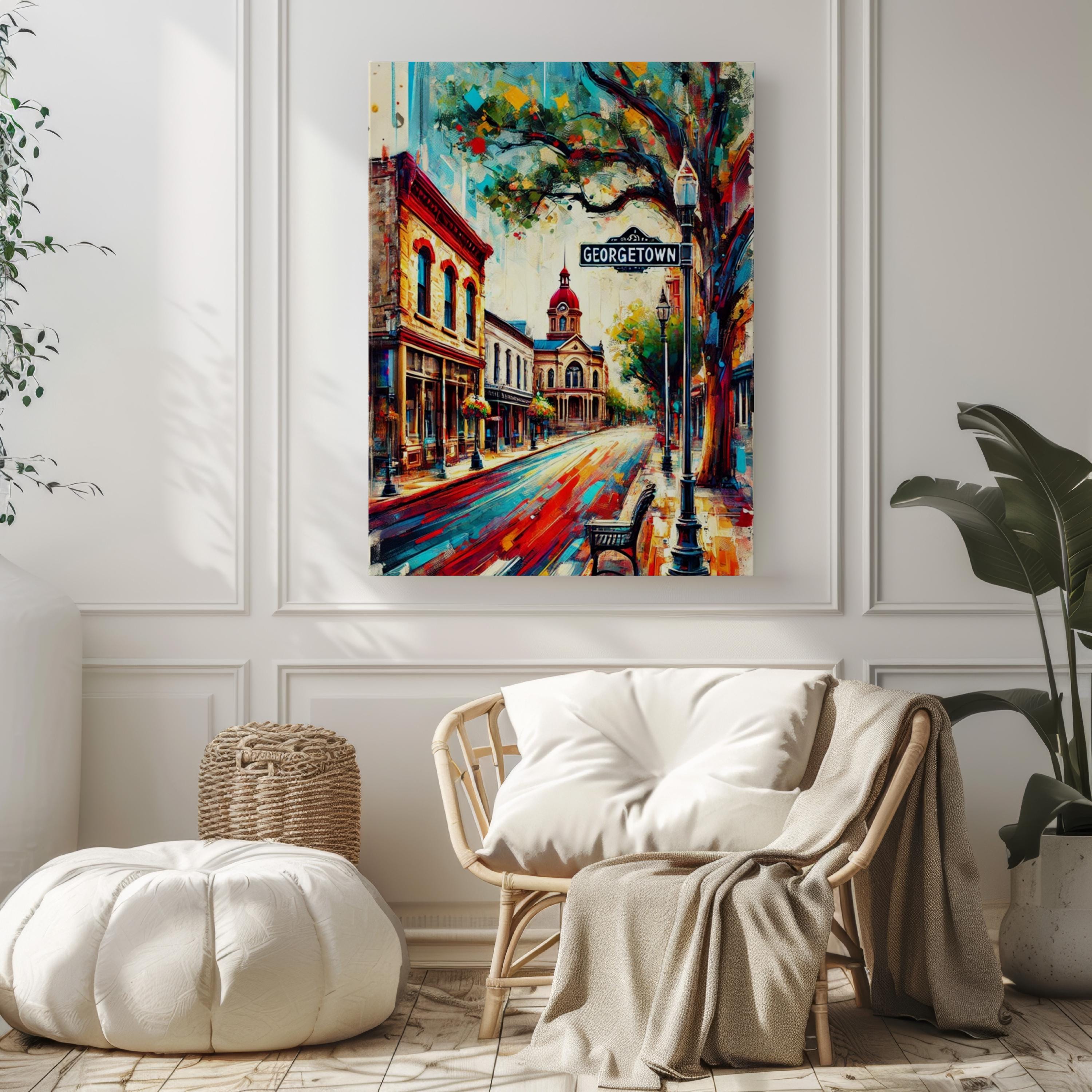 Georgetown Wall Art Vintage - Georgetown, Texas, USA