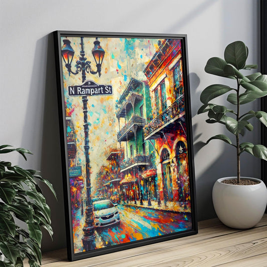 New Orleans N Rampart St Wall Art, Louisiana Travel Print, New Orleans Street Poster, Unique Louisiana Gift, Home Decor