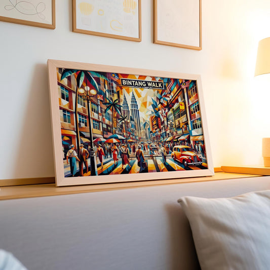 Bintang Walk Print - Kuala Lumpur Wall Art, Malaysia Travel Poster, Housewarming Gift, Modern Malaysia Art Decor