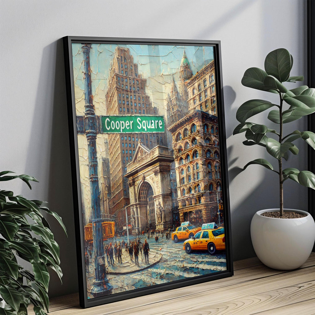 Cooper Square Wall Art Print: East Village Manhattan NYC Travel Poster