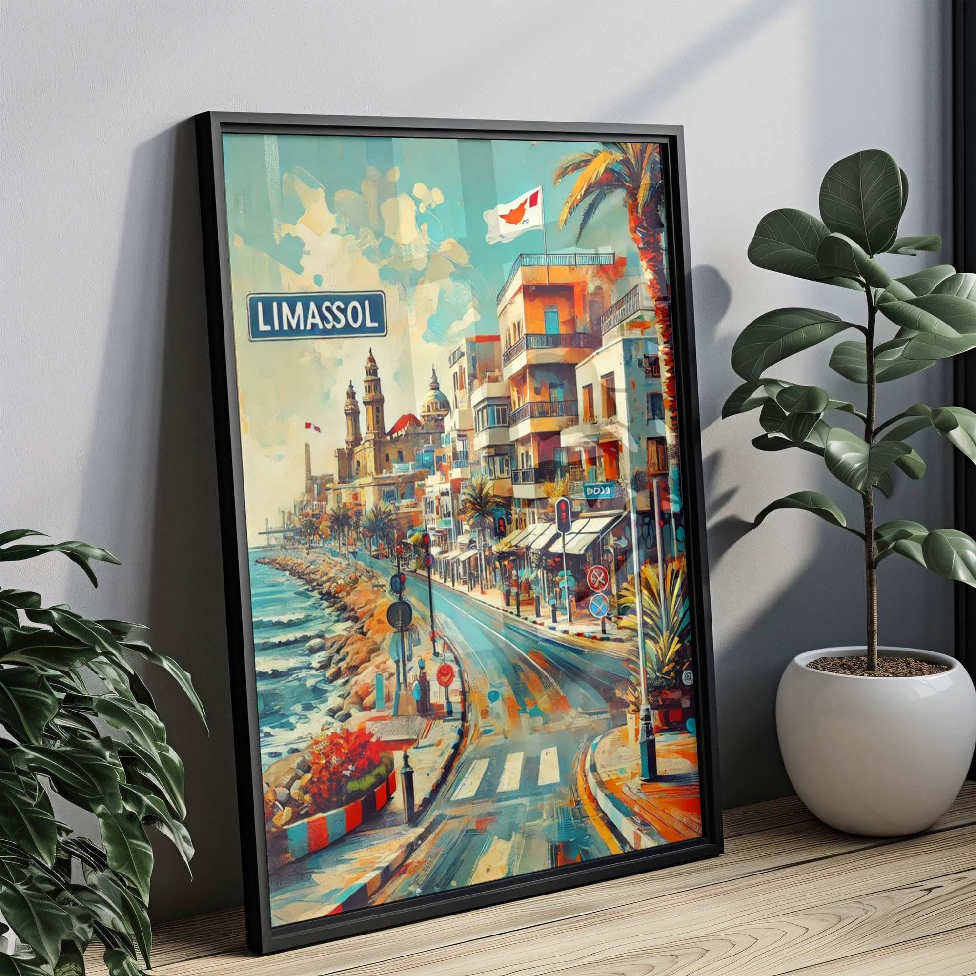 Limassol Art Print – Cyprus City Wall Art, Travel Poster, European Decor, Housewarming Gift, Modern Limassol Travel Print