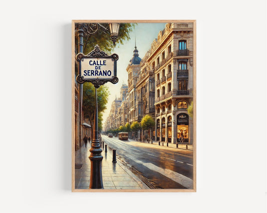 Calle de Serrano Wall Art, Madrid Street Sign Print, Spain Decor, Cityscape Travel Poster, Madrid Home Decor, Personalized Gift, Souvenir