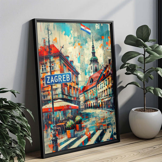 Zagreb Art Print - Croatian City Wall Decor, Travel Poster & Housewarming Gift, European Artwork for Home or Office
