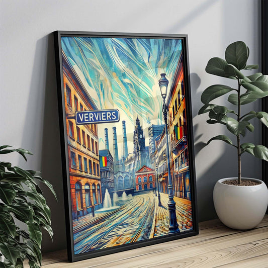 Verviers Art Wall Print - Belgium Travel Poster, European City Gift, Verviers Home Decor, Housewarming & Anniversary Present