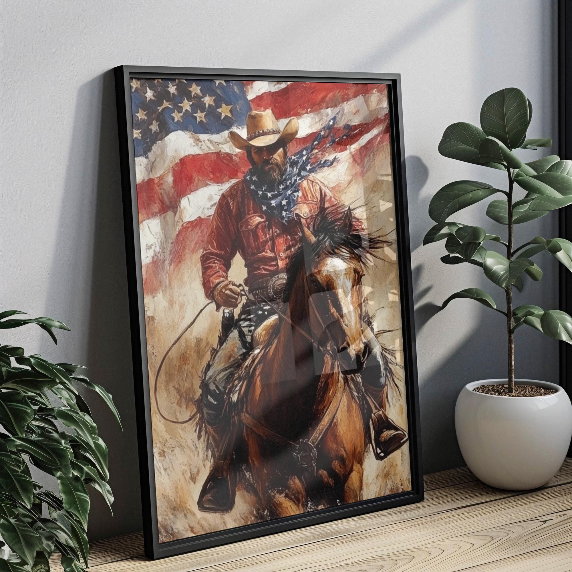 Cowboy Abstract Wall Art - United States