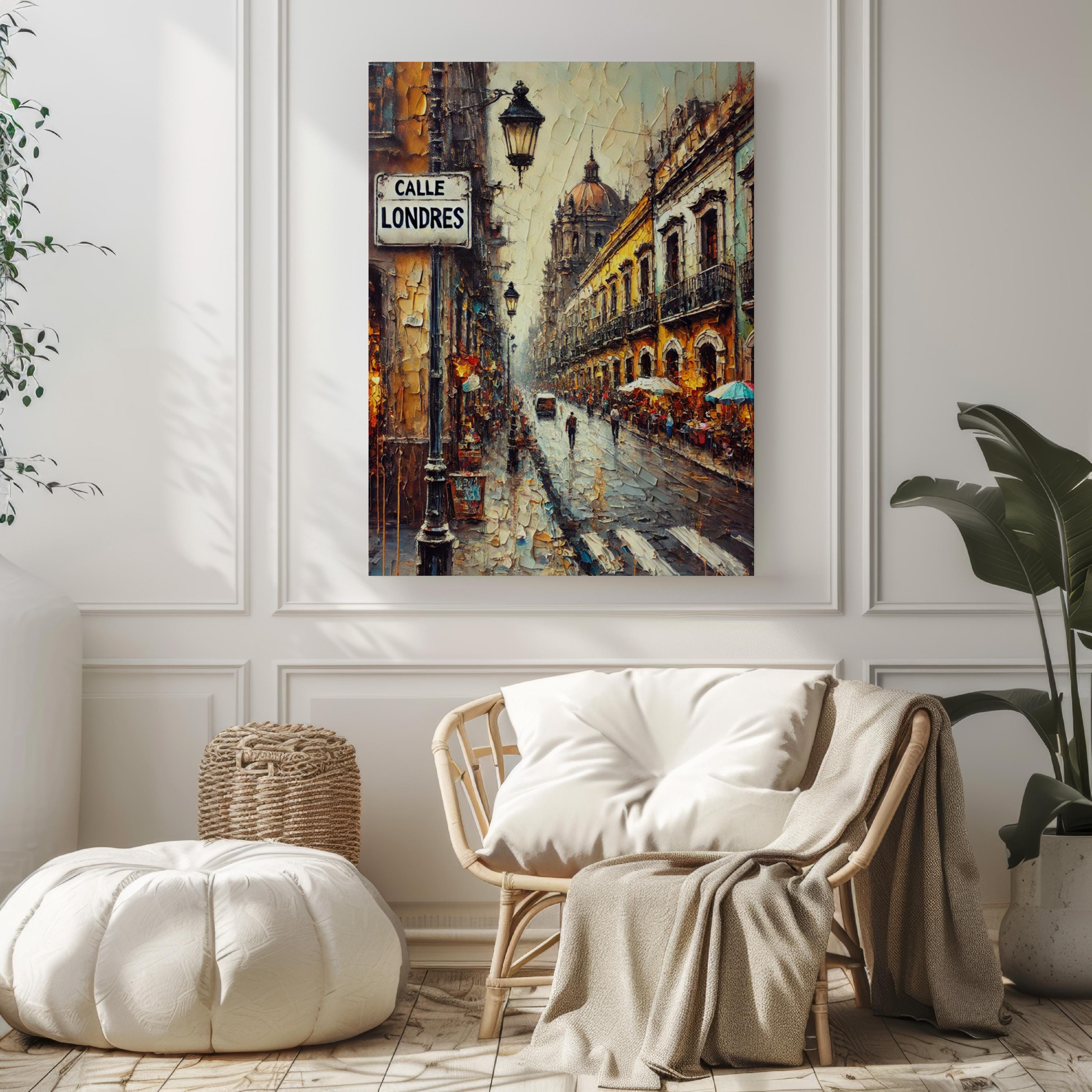 Mexico Calle Londres Wall Art Print - Mexico City Travel Poster, Housewarming Gift & Unique Mexico Artwork for Home Decor