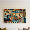 Calle de Los Angeles Wall Art Cubism Print, LA Travel Poster, CA Home Decor, Modern Abstract Gift, Housewarming & Birthday Present