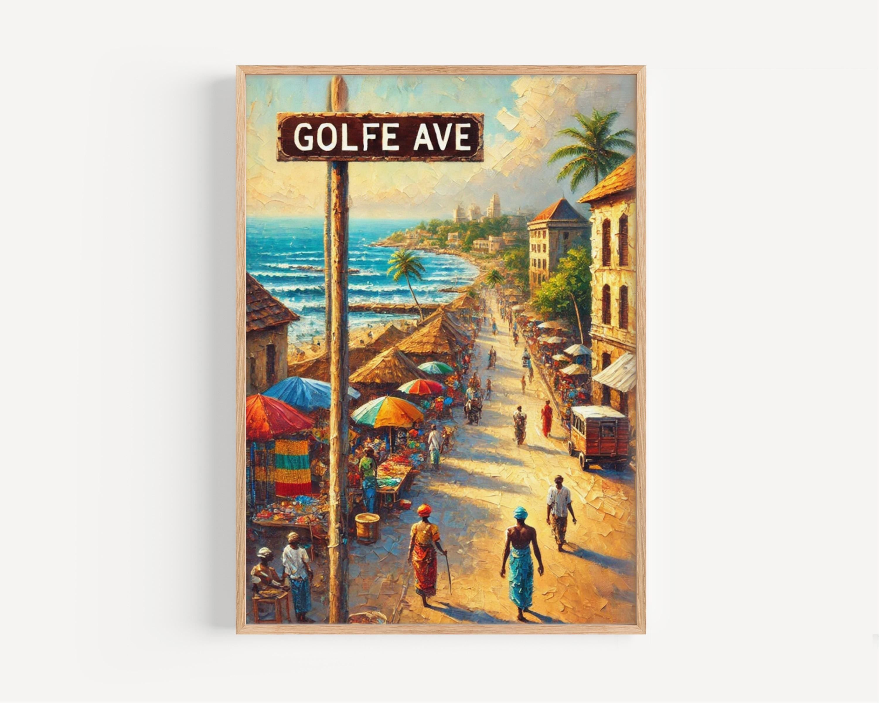 Golfe Ave Wall Art, Lomé Print, Togo Artwork, Coastal Shoreline Scene, Travel Souvenir, Travel Poster, Home Decor, Personalized Gift