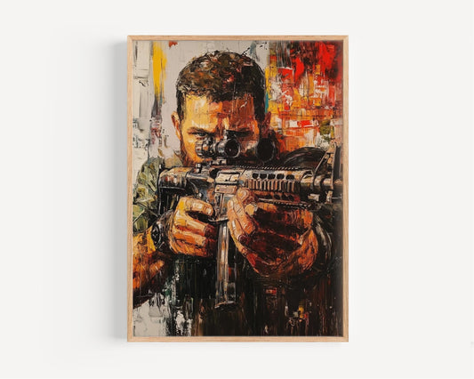 American War Art | Abstract USA Patriotic Wall Art | United States Independence Poster for Home Decor