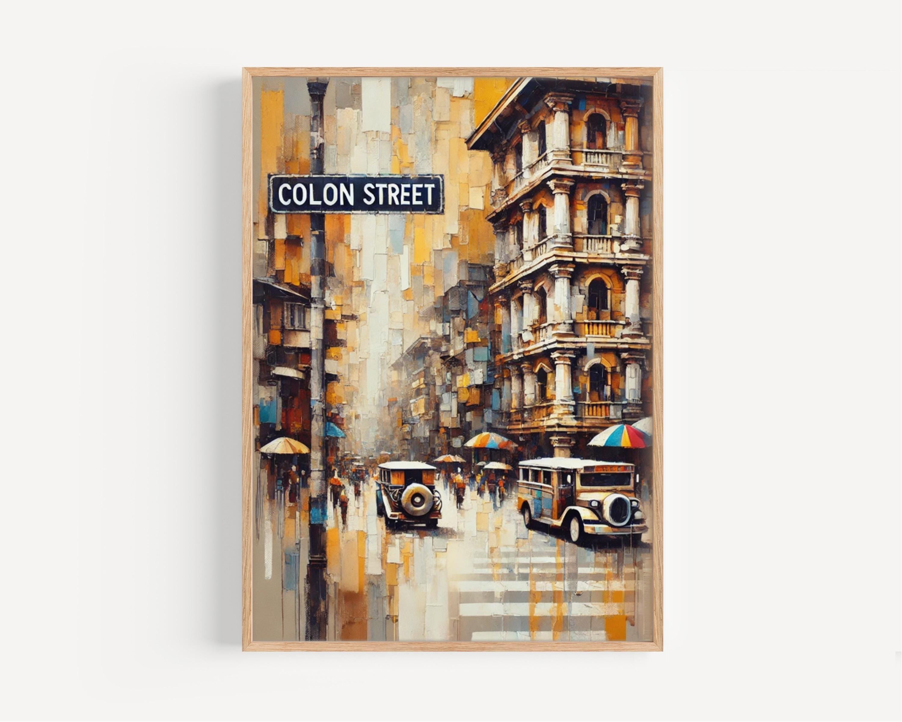 Colon Street Wall Art, Cebu City Print, Philippines Travel Souvenir, Cityscape Poster, Vibrant Street Sign Art, Personalized Gift