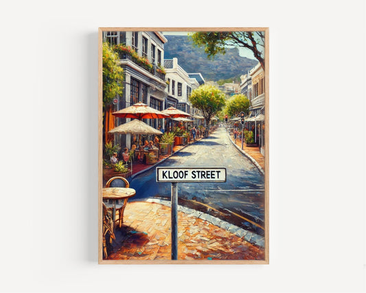Cape Town Kloof Street Wall Art Print - Travel Poster, African Home Decor, Housewarming & Souvenir Gift