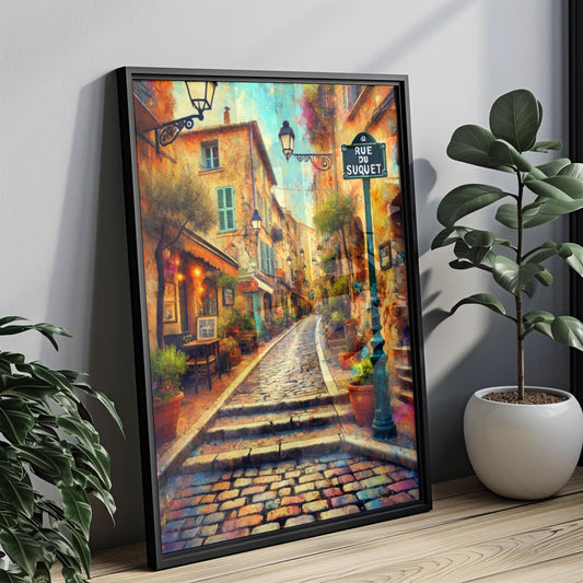 Rue du Suquet Wall Art, Rue du Suquet Print, Cannes Art, Cannes Gift, Travel Print, Travel Poster, Housewarming Gift, France Artwork