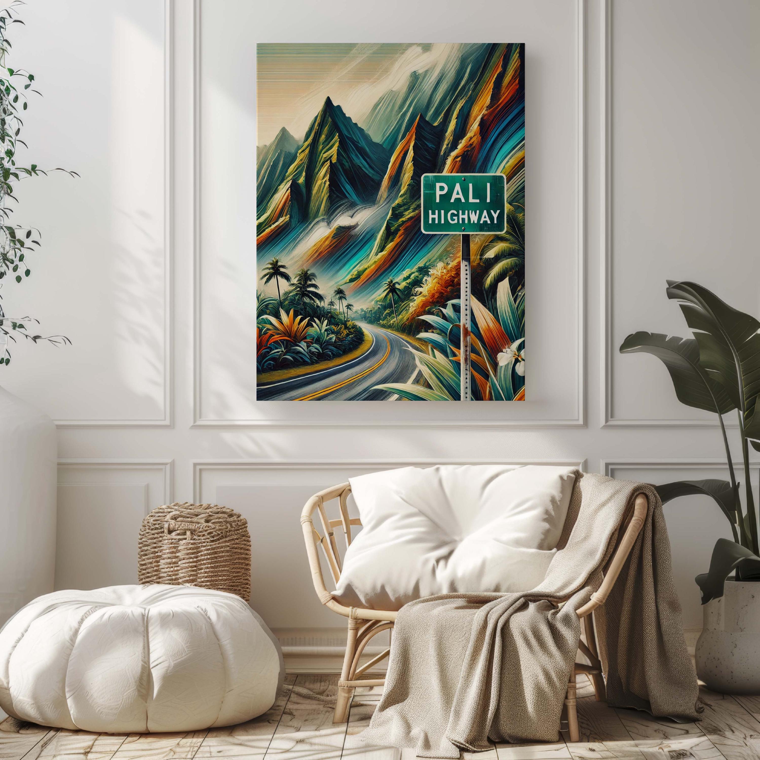 Pali Highway Scenic Print - Oahu, Hawaii, USA