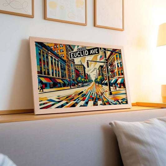 Euclid Ave Print Cleveland Wall Art, Ohio Travel Poster, Housewarming Gift, Ohio Art, Cleveland Gift, Modern Cityscape Decor