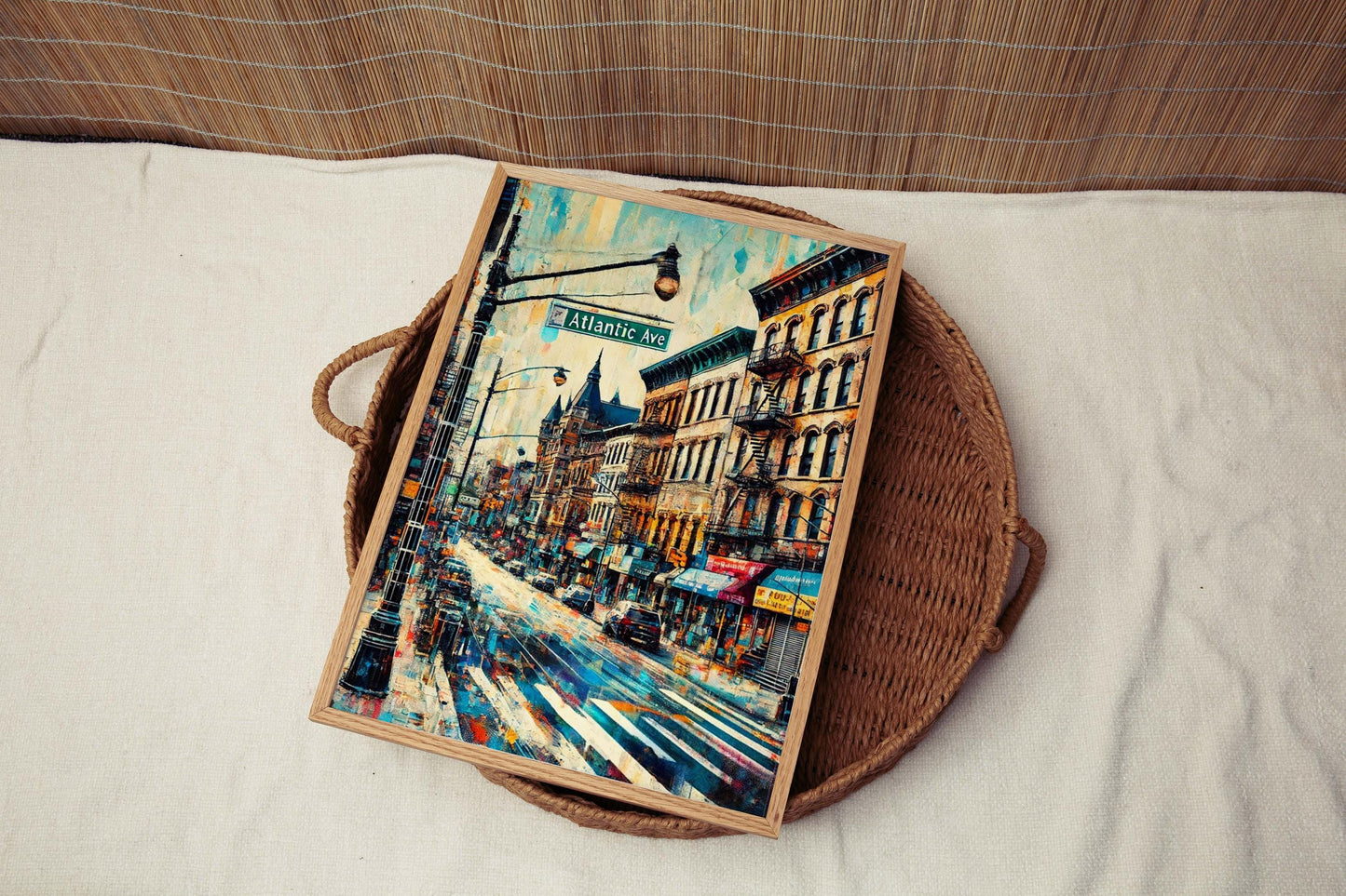 Atlantic Ave Print Brooklyn Wall Art, New York Travel Poster, Atlantic Avenue Decor, Brooklyn Gift & Housewarming Art, NYC Map Artwork