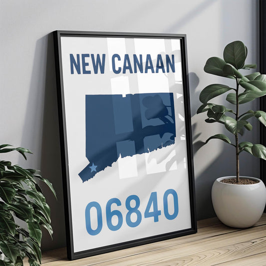 New Canaan Wall Art, Connecticut Print, Town/Burrow Poster, City Gift, Travel Souvenir, Connecticut Decor, Personalized Keepsake, *Custom