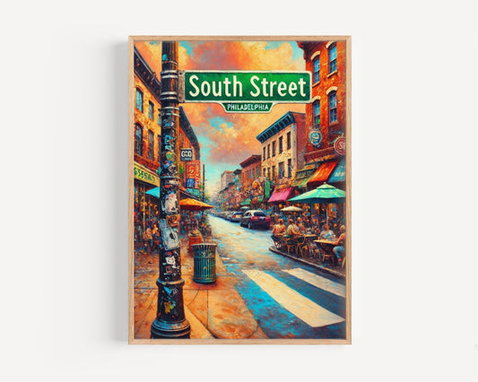 South Street Wall Art Philadelphia Print Pennsylvania Travel Poster City Gift Personalized Souvenir
