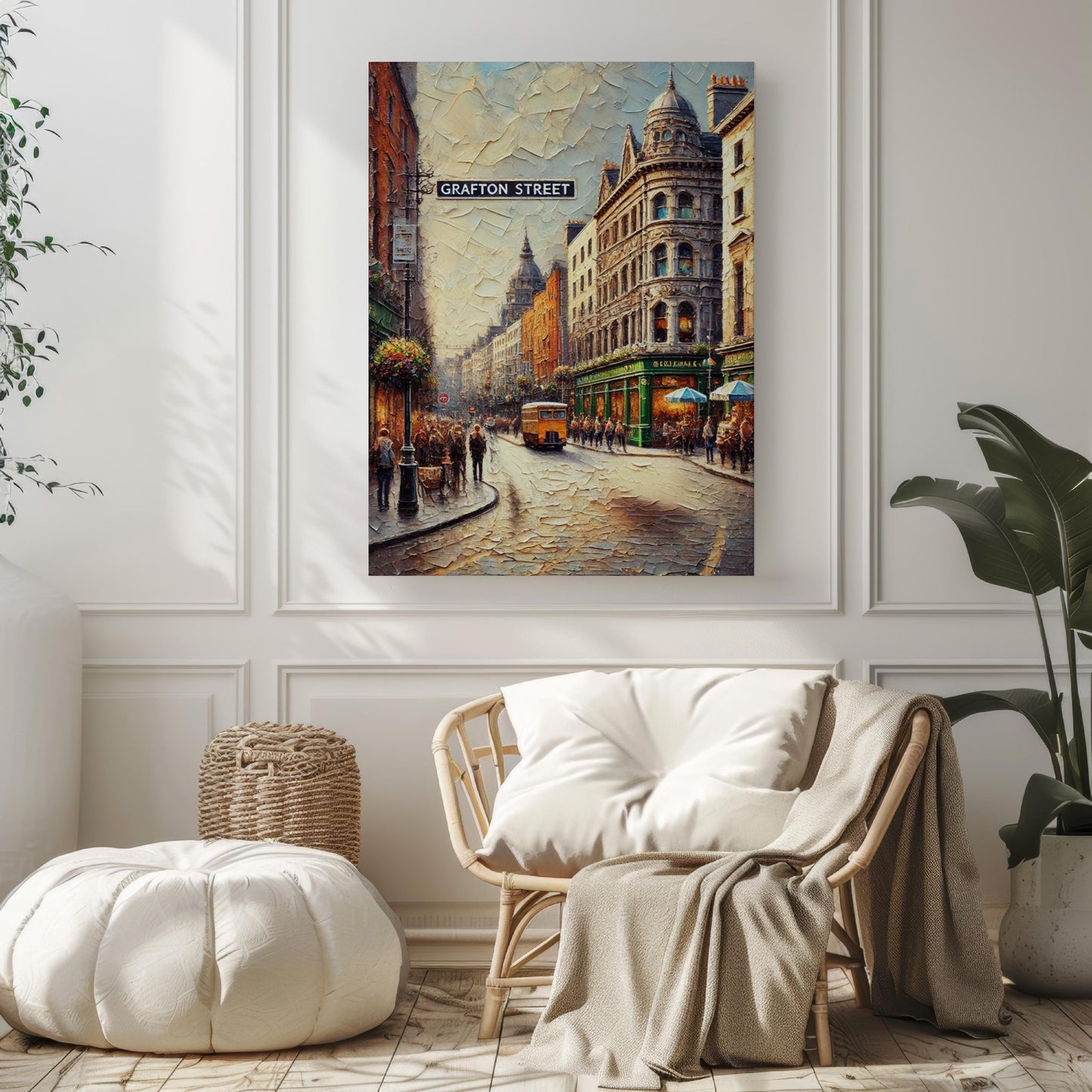 Grafton Street Dublin Print: Ireland Travel Poster, Vibrant Cityscape Art