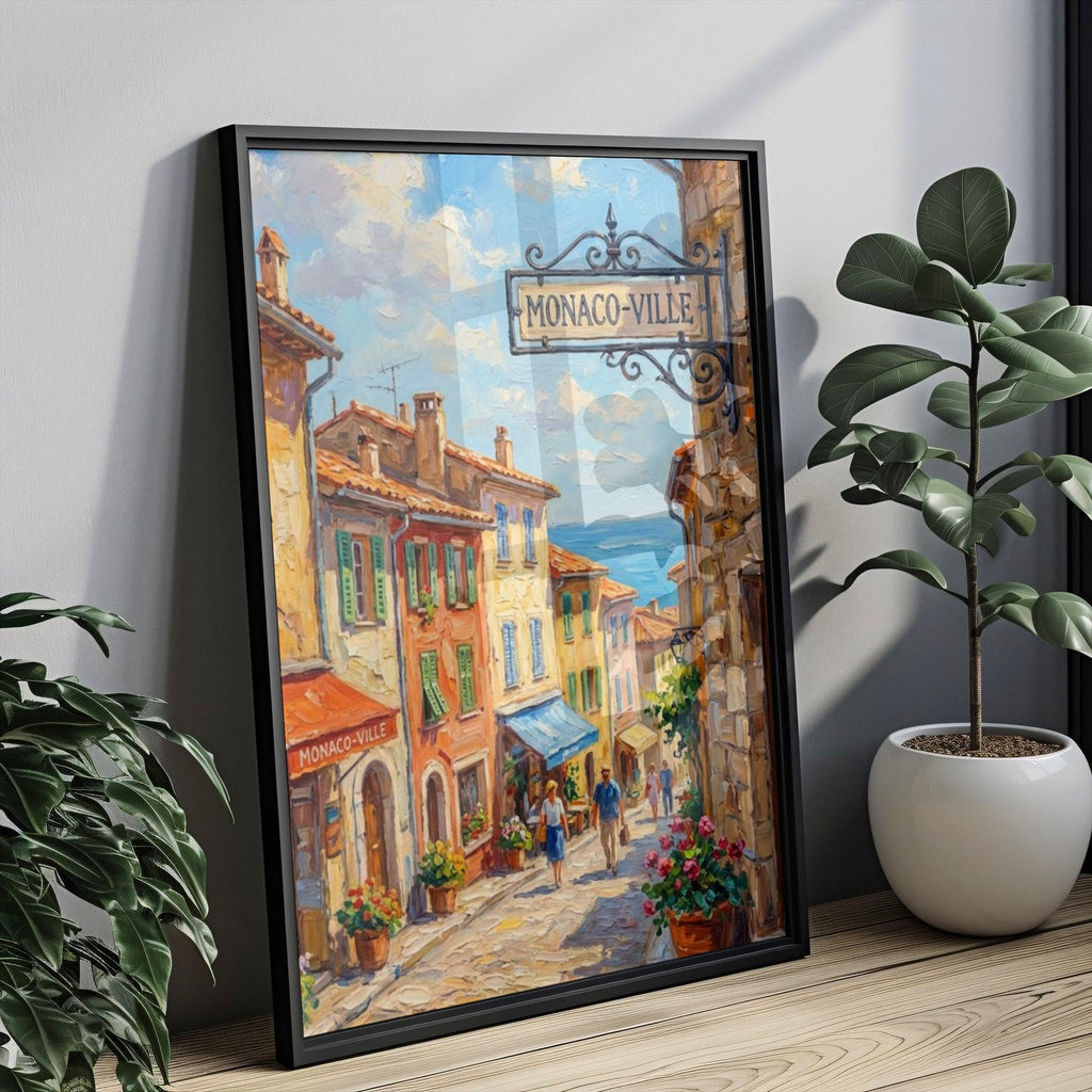 Monaco-Ville Wall Art Print: Historic Old Town Monaco Travel Poster