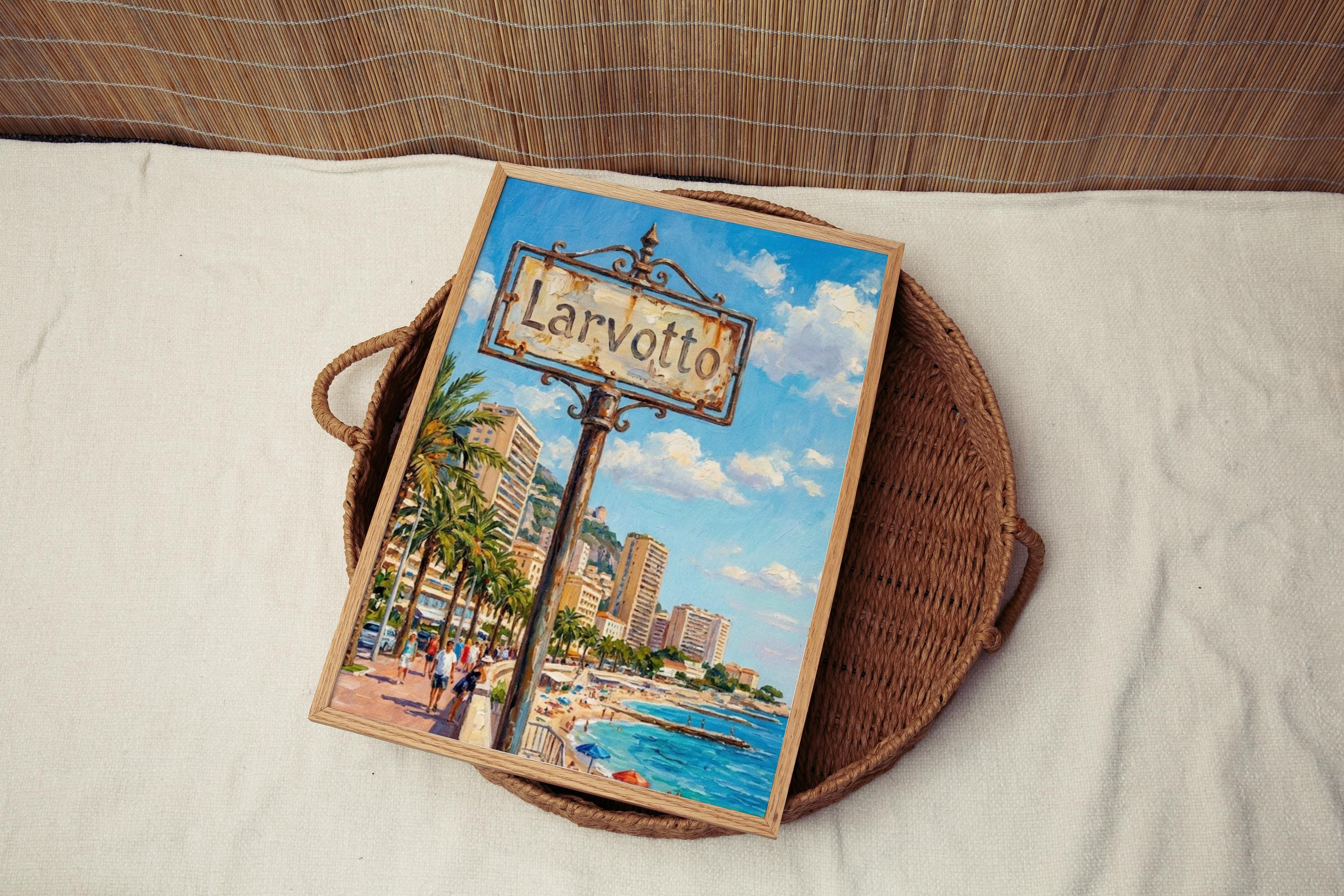 Larvotto Wall Art Print: Monaco Beachfront Travel Poster
