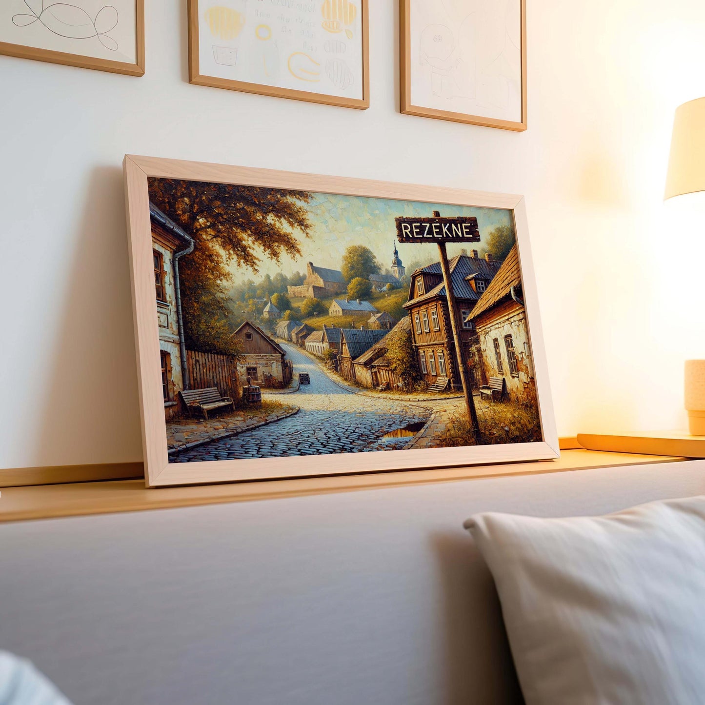 Rezekne Latvia Art Print: Baltic Folk Art Travel Souvenir