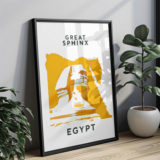 Egypt Great Sphinx Wall Art Print - Travel & History Home Decor, Egypt Gift, College Dorm Artwork, Housewarming Present