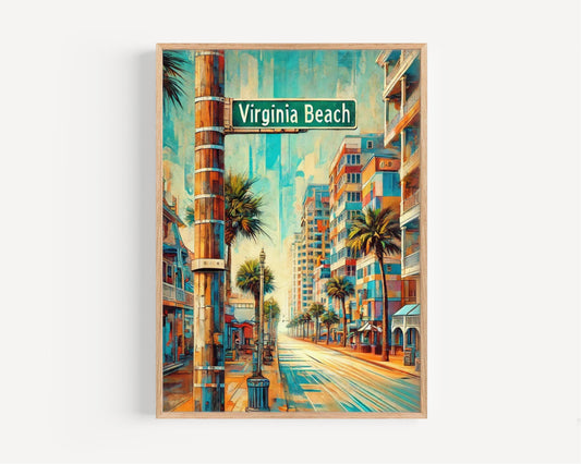 Virginia Art Virginia Beach Wall Art Print, Coastal Travel Poster, American Beach Decor, Housewarming Gift, Unique Home Decoration