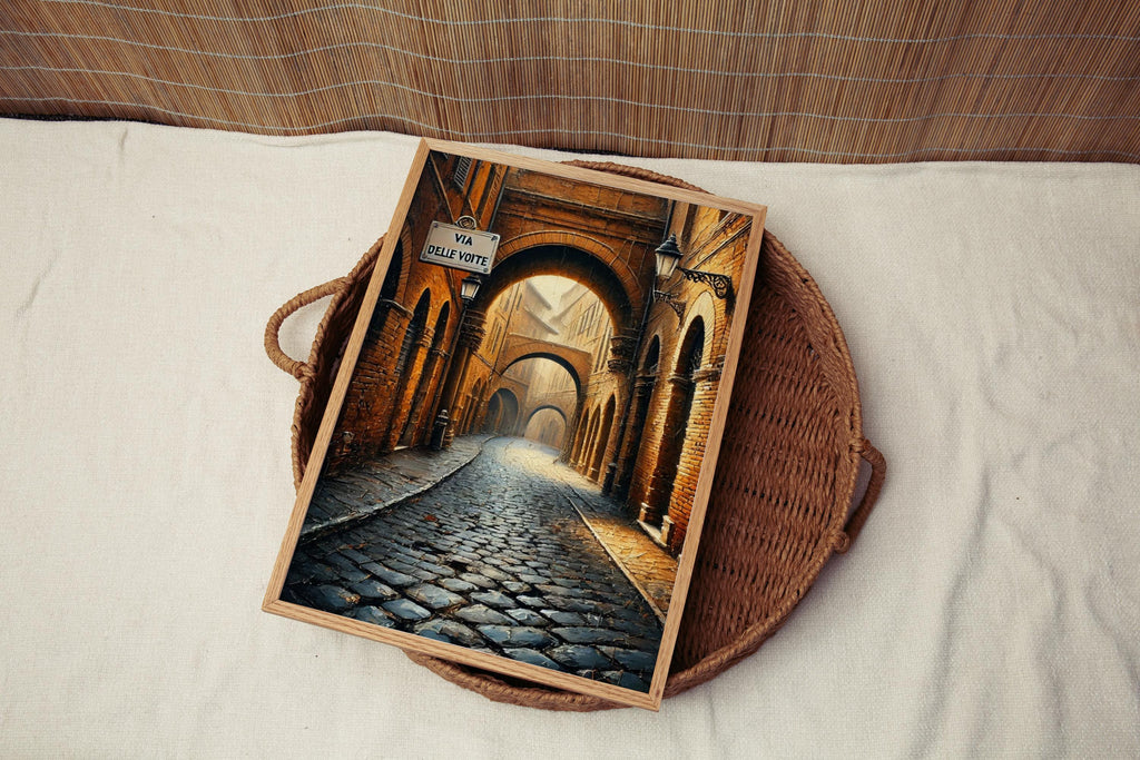 Via Delle Volte Print Watercolor - Ferrara, Italy