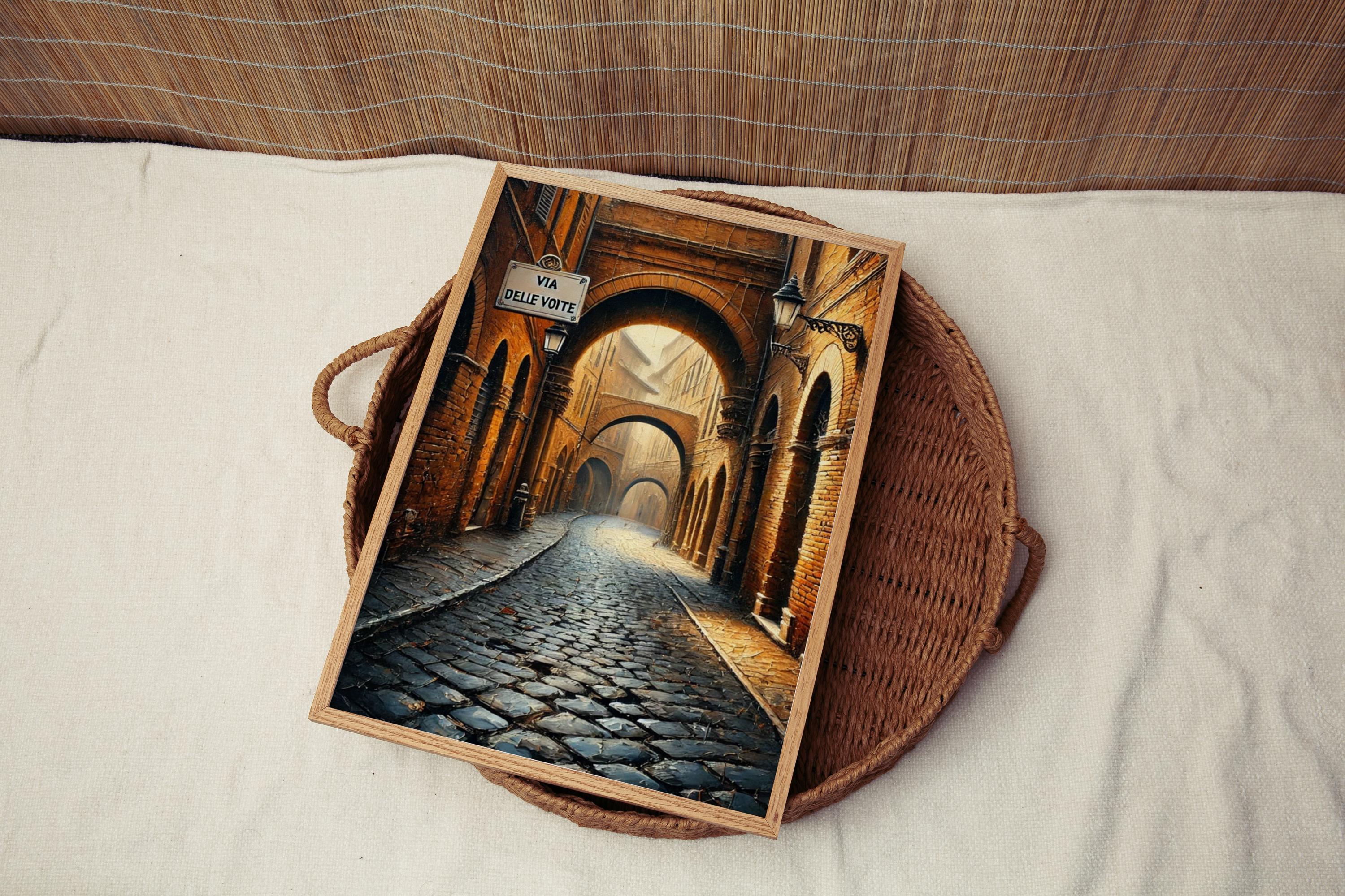 Via Delle Volte Print Watercolor - Ferrara, Italy