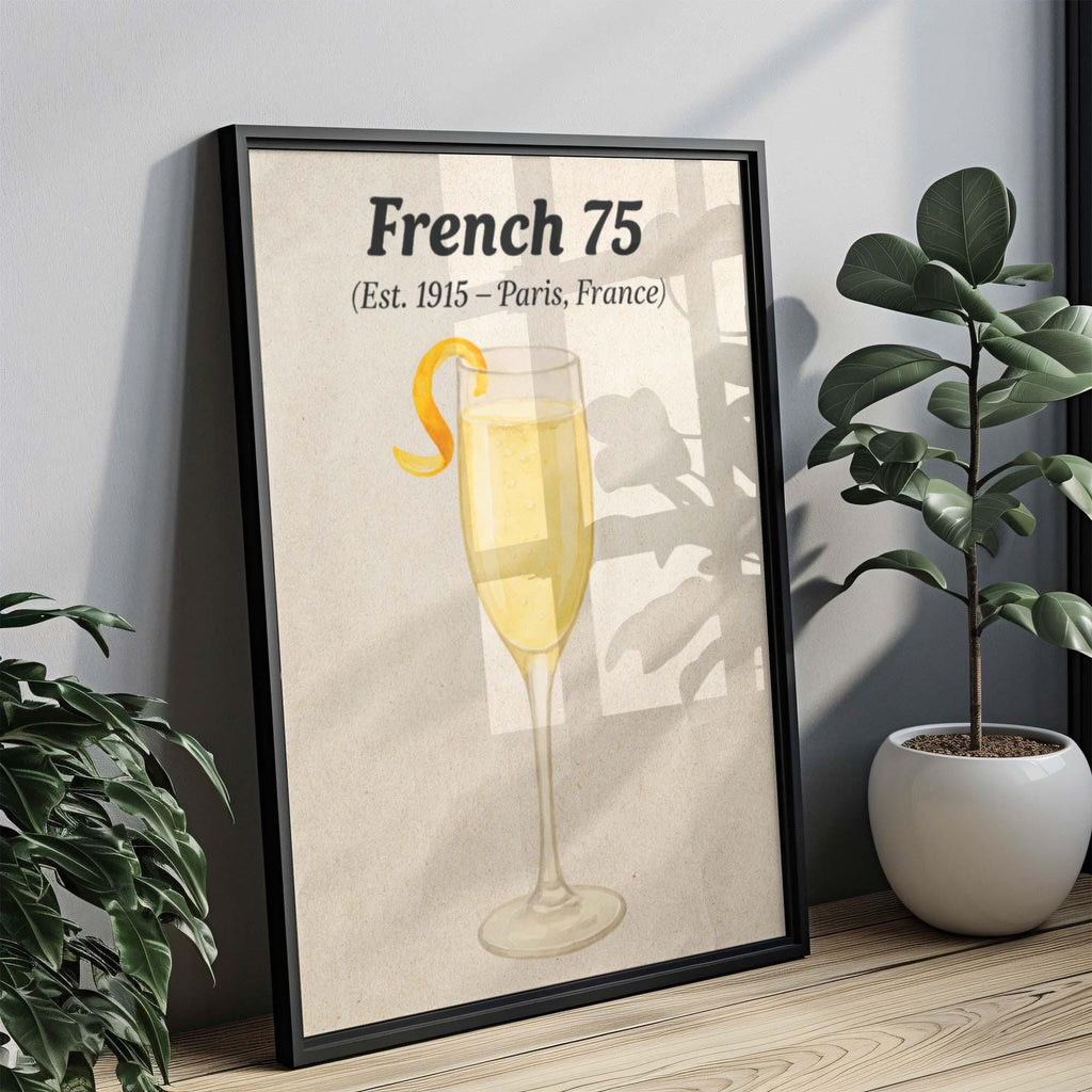 French 75 Cocktail Wall Art