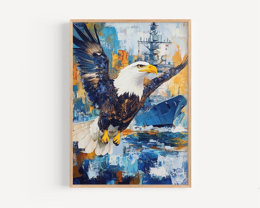American Eagle Art | Abstract USA Wall Art Patriotic Poster | United States Independence Home Decor