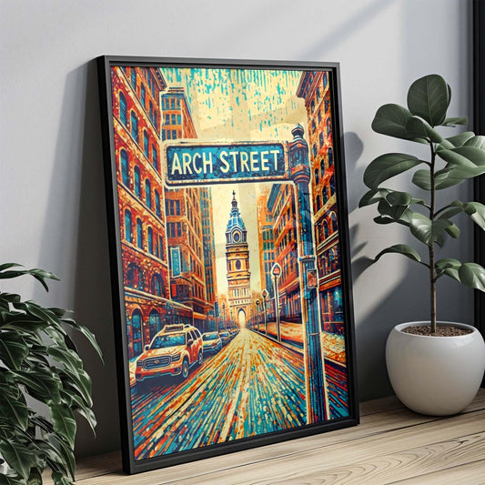 Arch St Print Philadelphia Wall Art, Philly Travel Poster, Pennsylvania Artwork, Arch Street Gift, Housewarming Decor, Cityscape Print