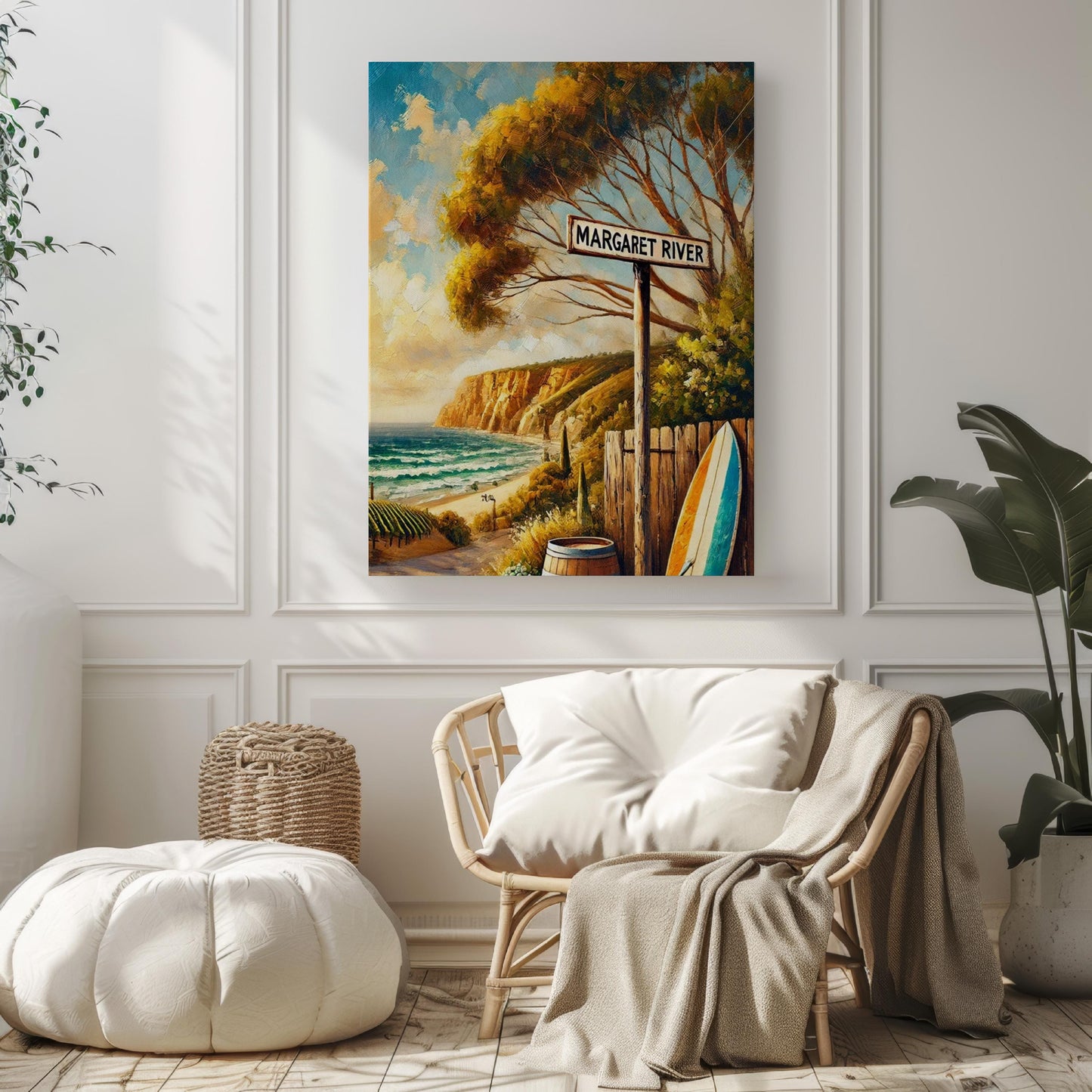 Margaret River Wall Art Print - Australia Travel Poster, Coastal Home Decor, Gift for Travelers & Nature Lovers, Minimalist Art Print